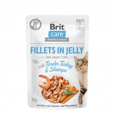 Brit Care Fillets in Jelly Turkey & Shrimps 85g, 104100535, cat Wet Food, Brit Care, cat Food, catsmart, Food, Wet Food